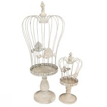 Artikel Vintage Metall Deko Krone in Grau, 34cm/66cm, 2er Set für Tischdeko und Eventgestaltung