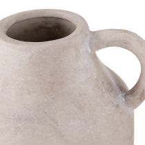 Artikel Deko Krug Übertopf Beige Keramik Ø14,5cm H22cm, rustikaler Stil