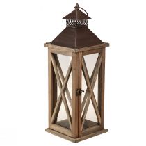 Deko Laterne Holz Vintage Braun 50cm