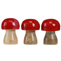 Artikel Deko Pilze Rot Holz Tischdeko Advent Dekoration 6er-Set