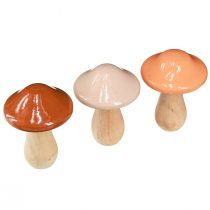 Artikel Deko Pilze aus Holz Braun Beige Orange Ø7,5cm H10cm 3 St