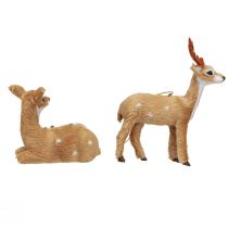 Artikel Weihnachtsdekoration Reh-Anhänger Set 2-teilig, Winterzauber für Baum und Fenster, festlich und natürlich