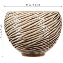 Artikel Deko Schale Blumentopf Keramik Beige Braun Ø15cm für Floristen