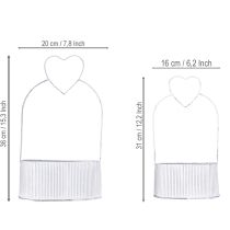 Artikel Deko Schale Oval Metall Herz Weiß 20/16cm Vintage 2er-Set