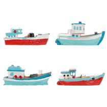 Artikel Deko Schiffchen Boot Blau Rot Maritime Tischdeko 5cm 8 St