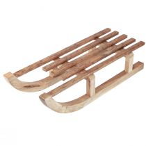 Artikel Dekoschlitten aus Mangoholz, Naturholz Tischdeko, Winterliche Atmosphäre, Handgefertigt 60x23x15cm