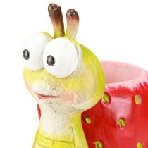 Artikel Deko Schnecke Blumentopf Keramik Grün Rot 15,5cm Blickfang Gartendeko