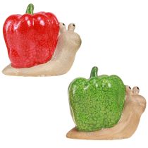Artikel Deko Schnecken Keramik Paprika Rot Grün H10cm Geschenk Tischdeko Garten