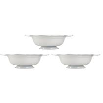 Artikel Deko Schüssel Metall Weiß Schwarz Ø20,5cm 3St Vintage Stil, Tischdekoration