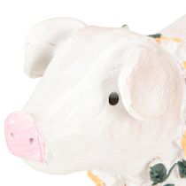 Artikel Deko-Schwein Gummistiefel Bauernhoffigur Blumenkranz Polyresin 15,5cm 2er Set