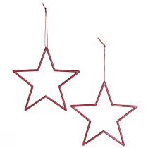 Artikel Deko Stern Rot Christbaumschmuck Glitter Ø12cm, 12er-Set Weihnachtsdeko