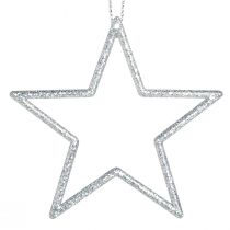 Artikel Glitzernde Silberne Weihnachtssterne zum Hängen 7,5cm - Set mit 40 Stück für festliche Dekoration