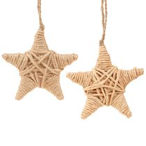 Deko Sterne Baumschmuck Hanf Bast 7,5cm 8 St - Natürlich & Nachhaltig