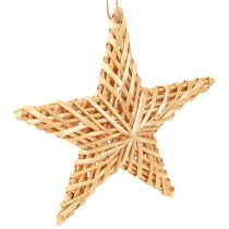 Deko Sterne Rattan Christbaumschmuck hängend 19cm 3er Set