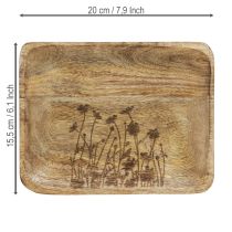 Artikel Deko Tablett Holz Blumenmuster Mangoholz 20x15,5cm vielseitig kombinierbar