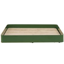 Artikel Deko Tablett Metall grün Holz groß - modernes quadratisches Design für Floristen