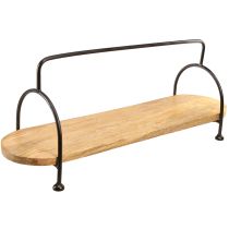 Artikel Deko Tablett länglich oval Holztablett Griff 70cm modern