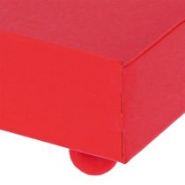 Artikel Deko Tablett quadratisch Rot Metall 15x15cm 2St für Dekoration und Kerzen