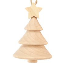 Deko Tannenbaum Holz Christbaumschmuck nachhaltig Ø5cm H7,5cm 6 St