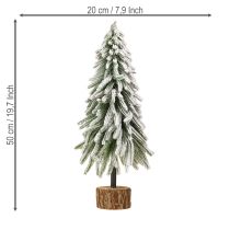 Artikel Beschneiter Deko Tannenbaum mit Sockel aus Rinde 50cm Naturlook für Winter-Floristik