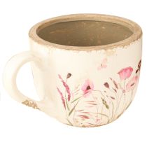 Artikel Deko Tasse Keramik Mohn Krakelee Creme Bunt Vintage Landhaus 15cm