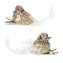 Artikel Deko Taubenpaar Deko Vögel mit Clip Golden L5cm 4 St