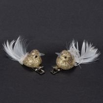 Artikel Deko Taubenpaar Deko Vögel mit Clip Golden L5cm 4 St