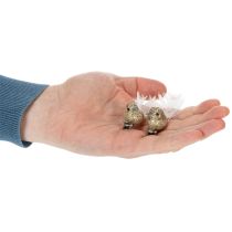 Artikel Deko Taubenpaar Deko Vögel mit Clip Golden L5cm 4 St