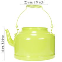 Artikel Deko-Teekanne Metall Apfelgrün - Blumen-Übertopf - Ø20cm H15cm - Vielseitige Gartendeko und Geschenkidee