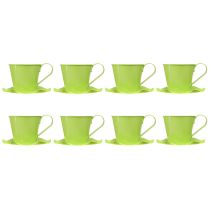 Artikel Deko Teetasse Metall Hellgrün Ø12 H10cm 8 St - Elegante Tischdeko