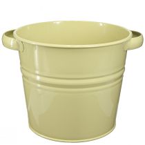 Artikel Deko-Topf Metall Grüngelb Blumenkübel mit Griffen 31x26x21,5cm B2B
