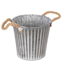 Artikel Deko-Topf zum Bepflanzen, Metalltopf mit Henkeln, Metalldeko Shabby Chic Ø21,5cm