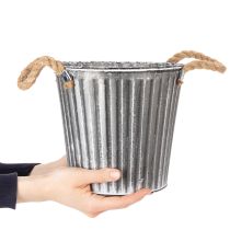 Artikel Deko-Topf zum Bepflanzen, Metalltopf mit Henkeln, Metalldeko Shabby Chic Ø21,5cm