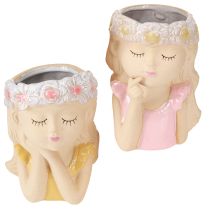 Artikel Deko Vase Keramik Vintage Übertopf Hochwertig Rosa Orange Ø7,5cm H16cm 2St