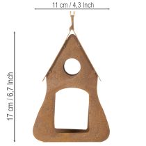 Artikel Deko Vogelhäuschen zum Hängen, Vogelhaus Rost Deko 17,5cm