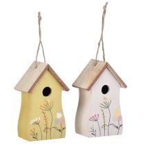 Artikel Deko Vogelhäuschen Holz Weiß Gelb 13cm 2 St - Floristik21