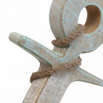 Artikel Anker Deko Holz Maritime Deko Weiß Blau 24,5cmx14,5cm