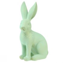 Artikel Deko Hase sitzend Grün Pastell Gold Krakelee Vintage 23,5cm