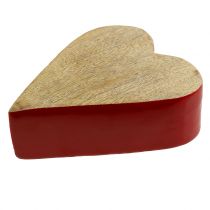 Deko Herz Holz Rot, Natur 11cm x 9,5cm