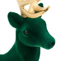 Artikel Deko Hirsch stehend Grün Gold Dekofigur Weihnachten 40cm