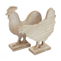Artikel Deko Hühner Tischdeko Ostern Holzdeko Vintage 19cm 2er-Set