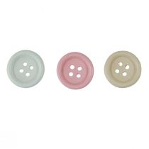 Artikel Deko Knöpfe zum Basteln Holz Ø2cm Creme Rosa Weiß 210 St