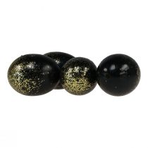 Artikel Deko Ostereier echtes Gänseei Schwarz mit Gold-Glitter H7,5–8,5cm 10St