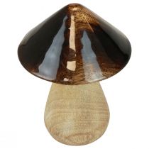 Artikel Deko Pilz Holzpilz Natur Braun Glanz Effekt Ø7,5cm H10cm