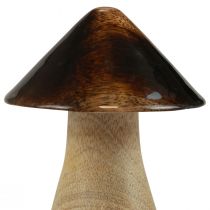 Artikel Deko Pilz Holzpilz Natur Braun Glanz Effekt Ø7,5cm H10cm