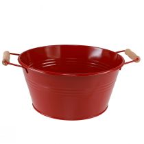 Artikel Deko Schale mit Griffen Metall Blumenschale Rot Ø29cm H14,5cm