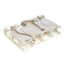 Artikel Deko Schlitten Weiß Silbern mit Glöckchen Kordel L13cm 4 St