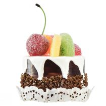 Artikel Deko-Törtchen mit Früchten, künstliche Kuchenattrappen, Schaufensterdeko, Set 2 Stück Ø8cm