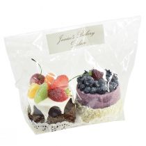 Artikel Deko-Törtchen mit Früchten, künstliche Kuchenattrappen, Schaufensterdeko, Set 2 Stück Ø8cm