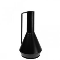 Artikel Deko Vase Metall Schwarz Henkel Dekokanne 14cm H28,5cm